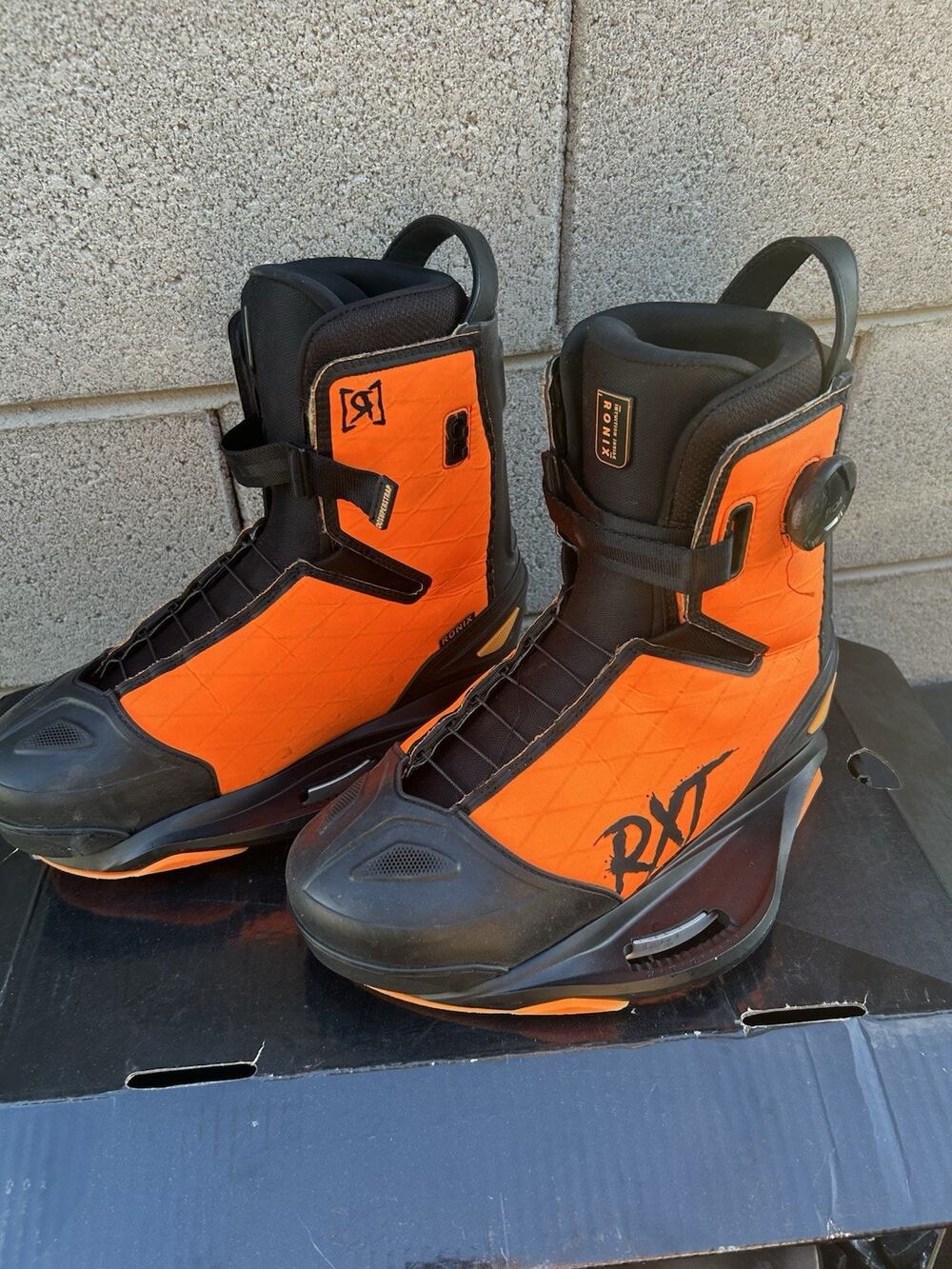 Ronix RXT BOA Intuition Wakeboard Boots Electro Orange Mens Size 10 w/ Box